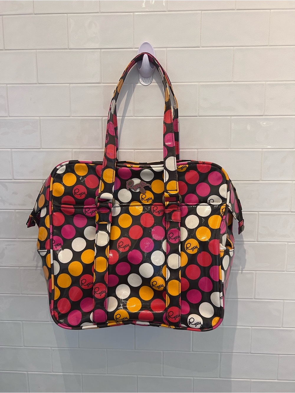 Roxy Colorful Polka Dot Tote Bag